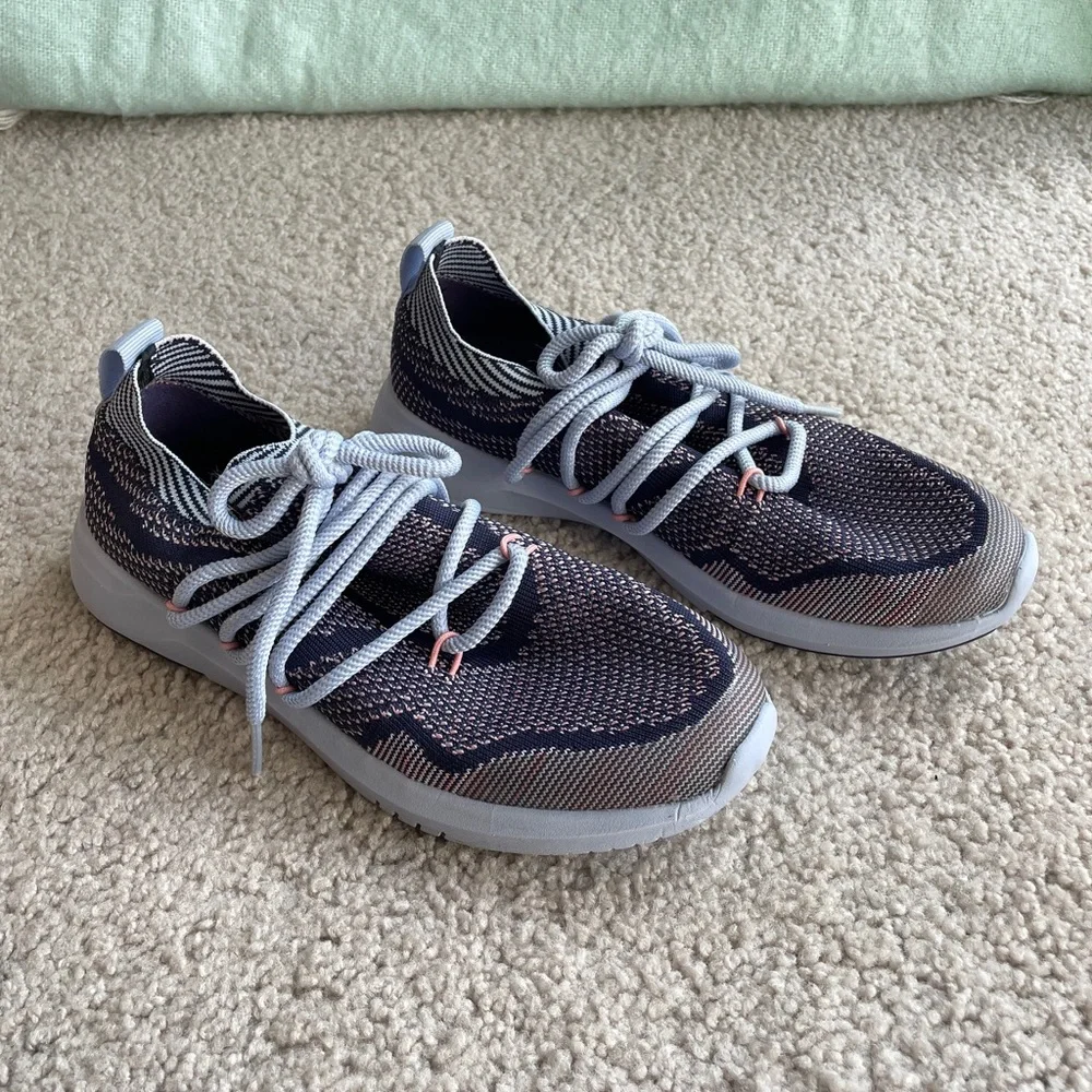 Fabletics Culver Knit Abyss Blue Violet Pink Train Performance Sneaker Size 7.5